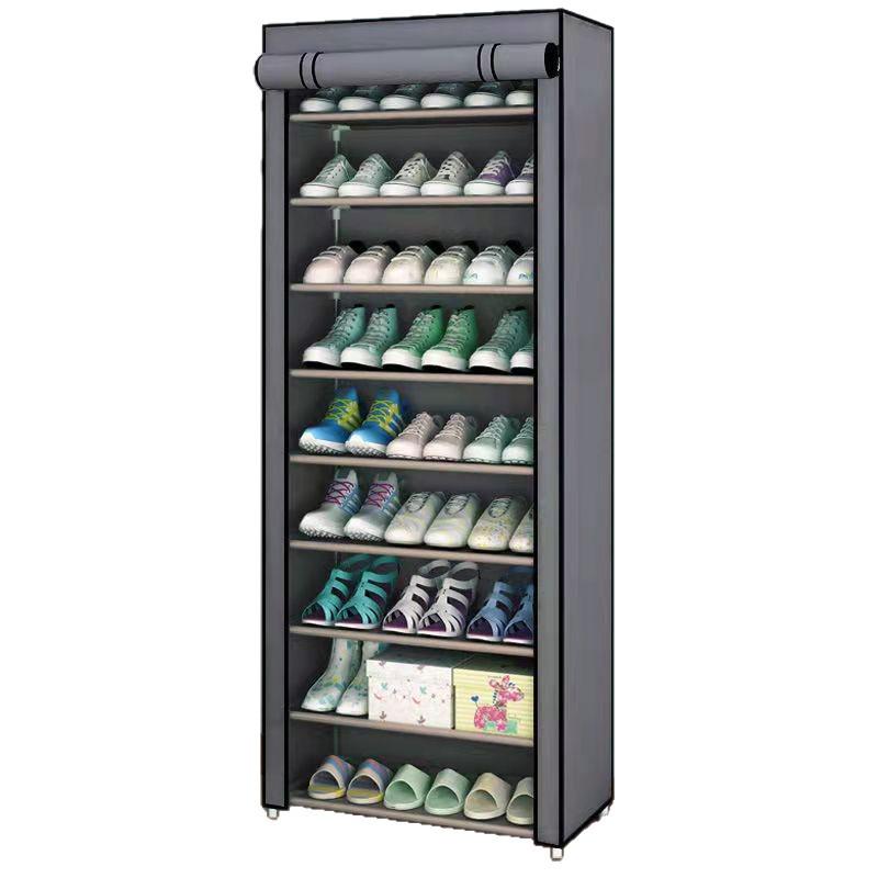 Multi-layer Dustproof Shoe Rack with Roller Blind for Dorms and Rental Rooms