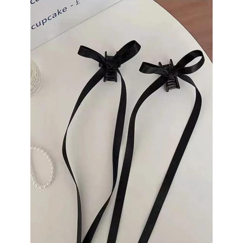 2pcs Long Ribbon Bow Hair Clip For Girls Lolita Sweet Blue hairclip Kids Side Clips Women Cute Braided hairpins Party Accessorie