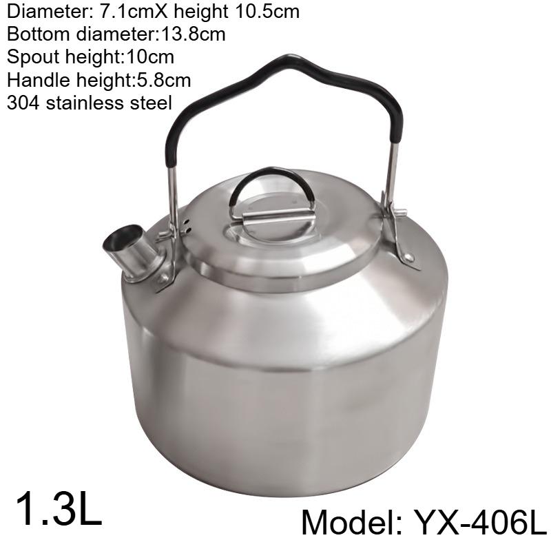 

304 Stainless Steel Kettle Portable Outdoor Kettle Camping Home Cookware Water Pot Universal Open Flame Induction Cooker