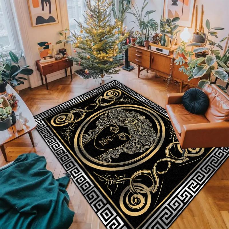 Nowoczesny Czarno-Biały Dywan do Dekoracji Salonu Luksusowe Dywany z Wyższej Półki Antypoślizgowy Dywanik Sypialniany Przyłóżkowy Zmywalna Mata Podłogowa na Korytarz