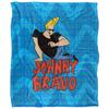 Johnny Bravo Silky Repeat Logo Supersoft Blanket