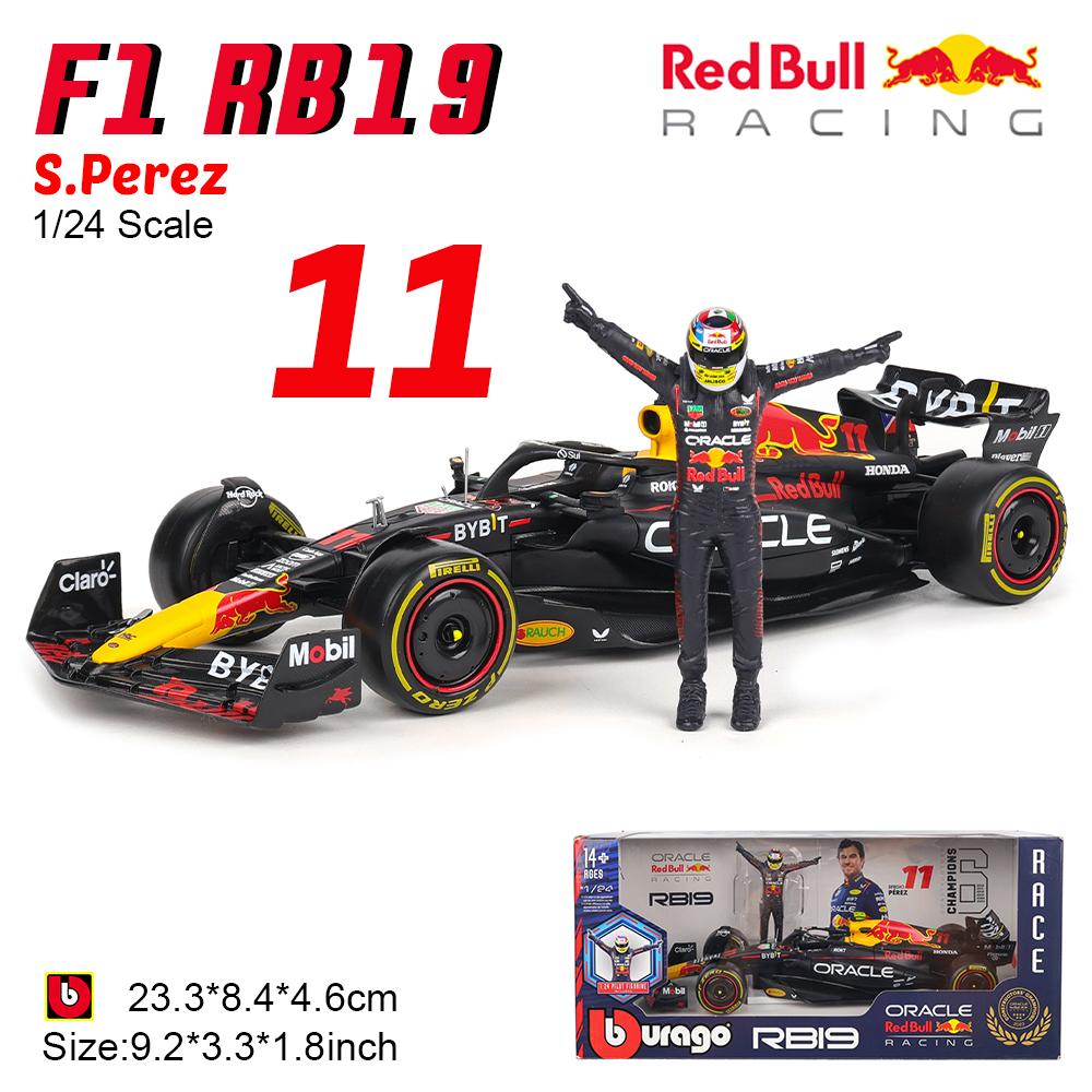 

Bburago 1:24 2023 F1 Red Bull Racing RB19+Winning Doll 1# Verstappen 11# Perez Paint Formula One Alloy Super Toy Car Model