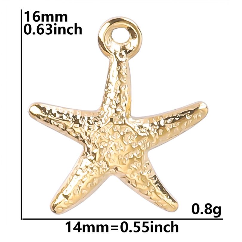 5pcs/Lot Gold Color Exquisite Sea Animal Charm Shell Tortoise Stainless Steel Pendants For Jewelry Making Supplies Beach Pendant