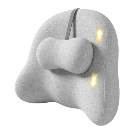 

Подушка для поддержки спины с регулируемым слайдером, подушка для поясничной поддержки из пены с памятью, подушка для облегчения боли в спине для автомобильного сиденья, офисного кресла светло-серый