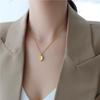 European Retro Oval Pendant Titanium Steel Necklace for Women