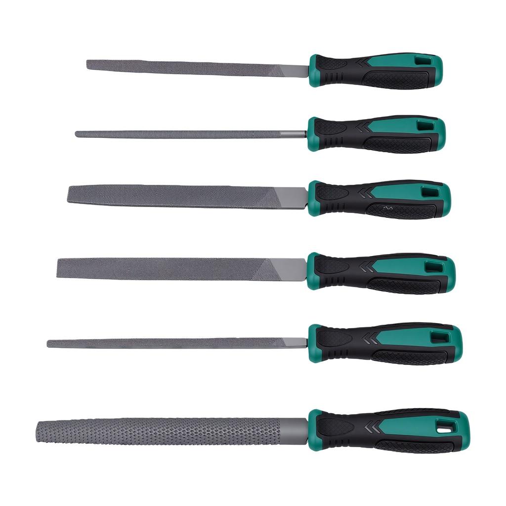 6 Pcs File Set with Ergonomic Rubber Handle Portable File Kit for Woodworking Jewelry Repair