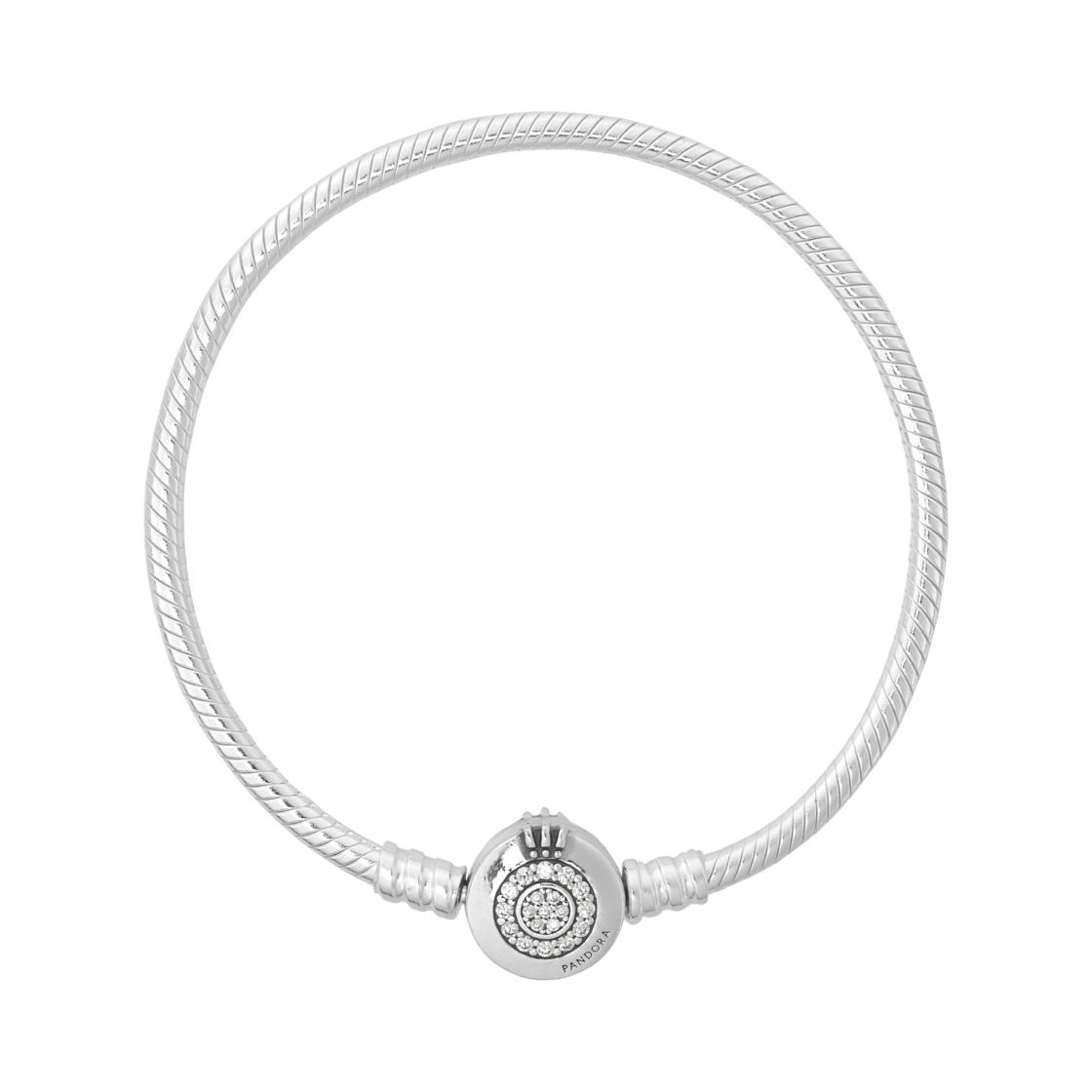 Pandora Shining Crown Letter O Snake Bone Chain Bracelet Women bracelet Silver 599046C01 Box,18
