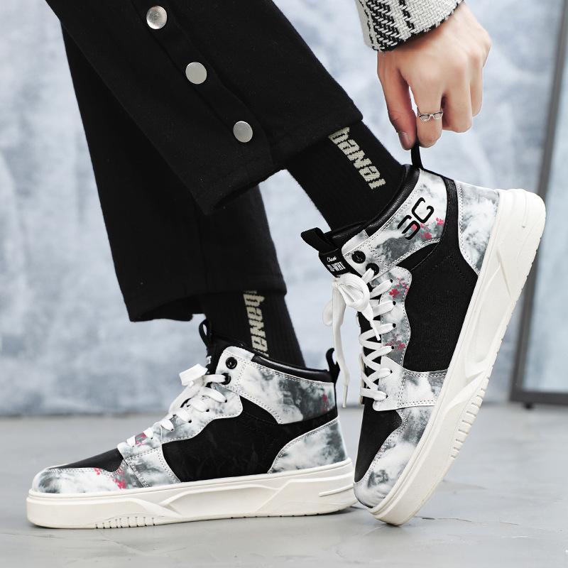 Fashion Shoes for Men High-top High-quality Platform Board Shoes Big Head Leather Sneaker Outdoor Leisure Men's Shoes Zapatillas Hombre