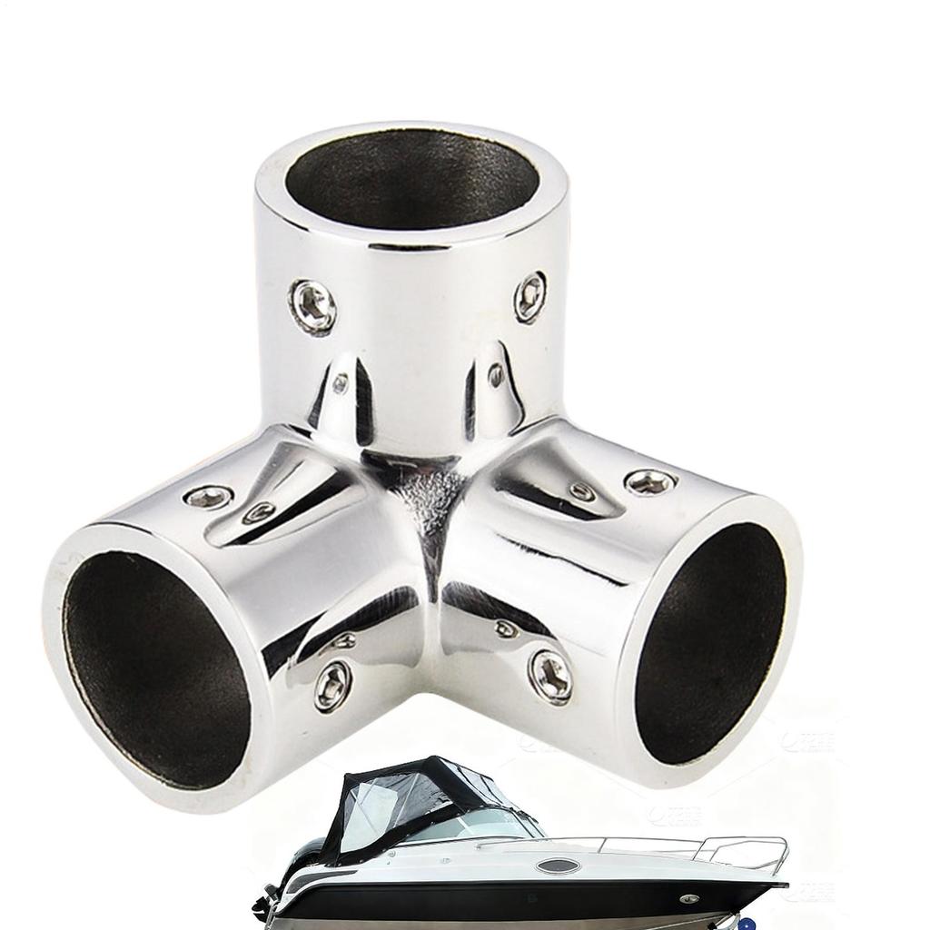 3-Wege-Eckbogen 3-Wege Edelstahl Marinezubehör Geländer Gabel T-Stück Buchse für Schiffsgeländer Yacht Rohrleitungen Dock Zaun