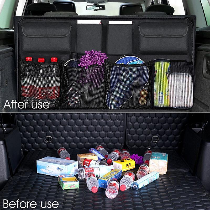 1pc High Capacity Car Trunk Organizer Oxford Backseat Storage Bag Multi-use Automobile Interior Seat Back Organizers