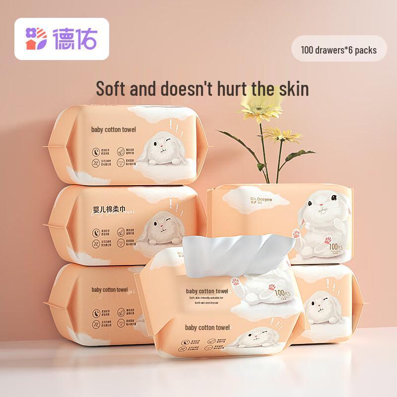 DEEYEO Rabbit Soft Facial Towels (6-Pack)