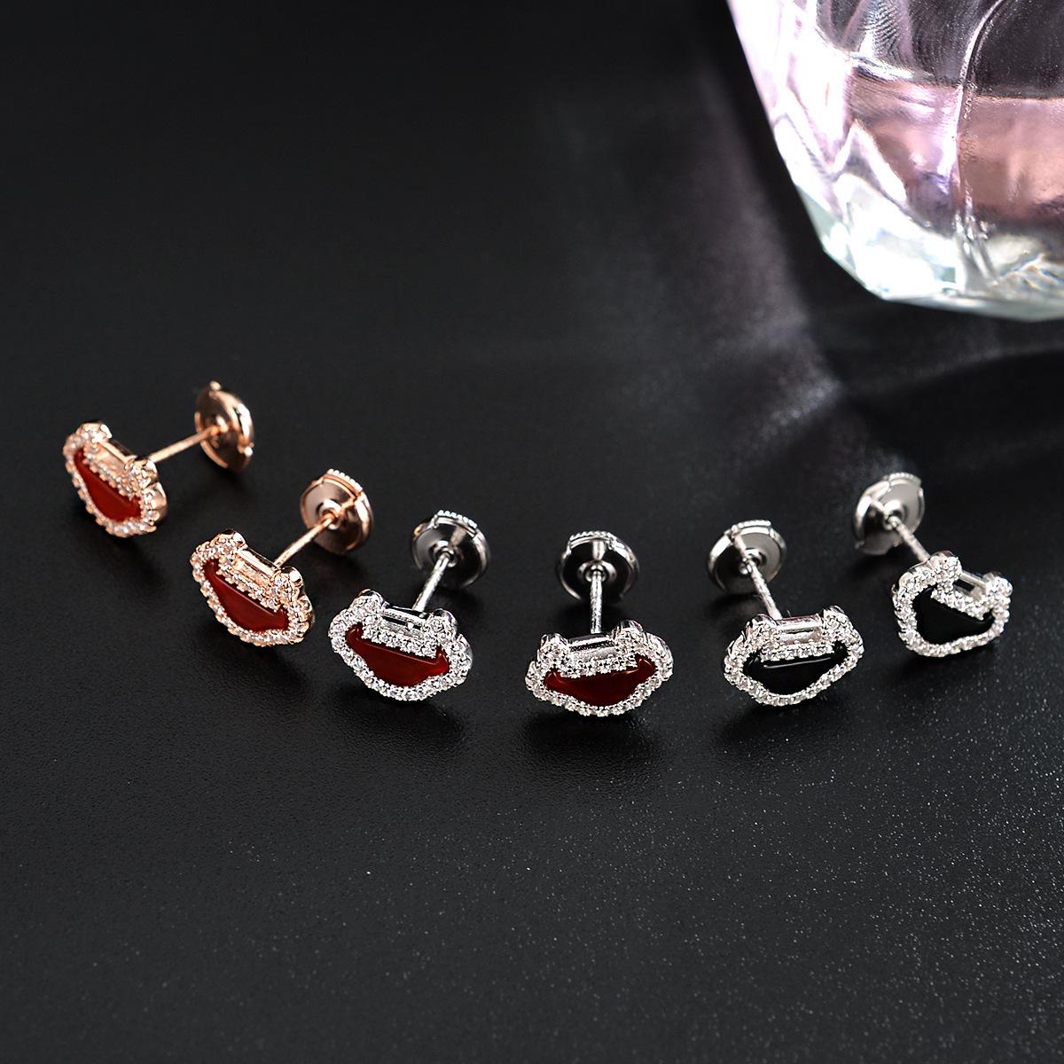 

Серьги-замки Ruyi, простые женские серьги из агата с замком