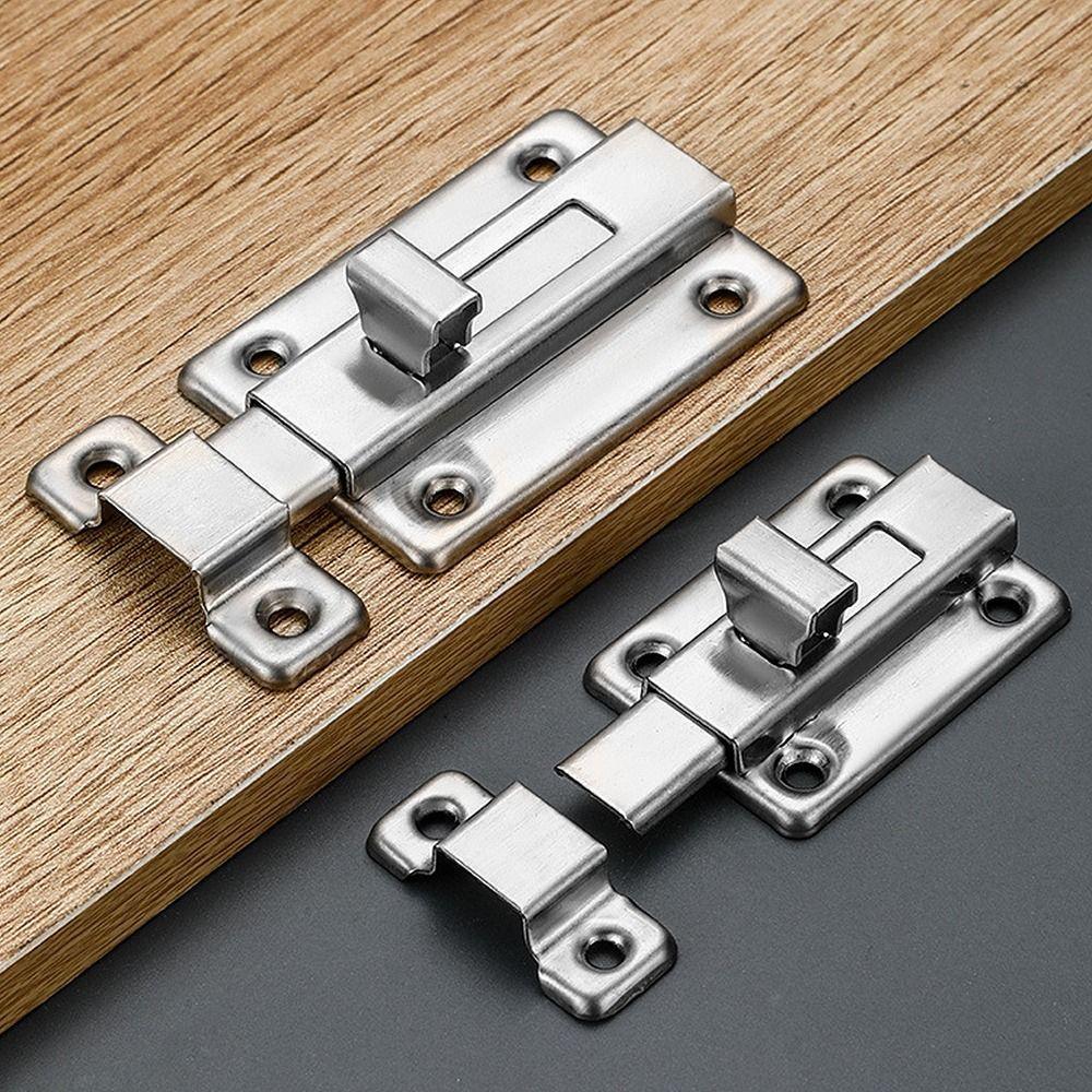 Stainless Steel 2/3/4inch Self-elastic Latch Cabinet Hinges Security Bolt Latch Anti-theft Spring Latches Furniture Supplies