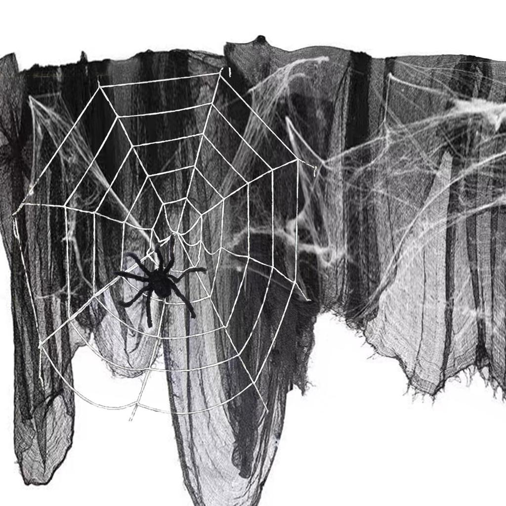 Halloween Halloween Party Decoration Home Haunted House Decoration Haunted House Props Ghost Spider Web Giant Spider Oversized Spider Web White Gauze