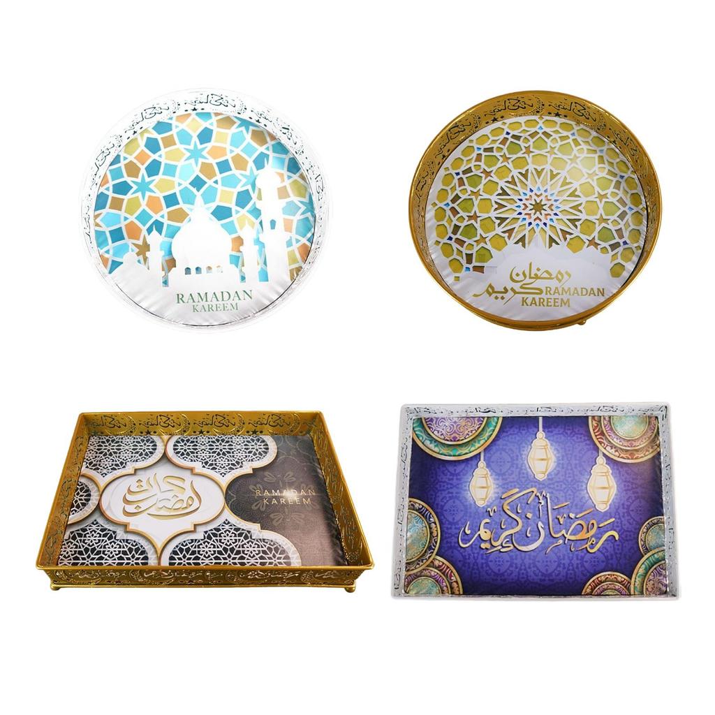 Decorative Eid Mubarak Dessert Tray Cupcake Stand Table Decor Ramadan Decorations Pastry