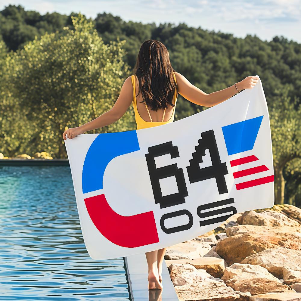 Fashion C-Commodore 64 logo Towel Quick Drying Beach Towels Are Suitable For Swimming Pools Camping Yoga And The Gym