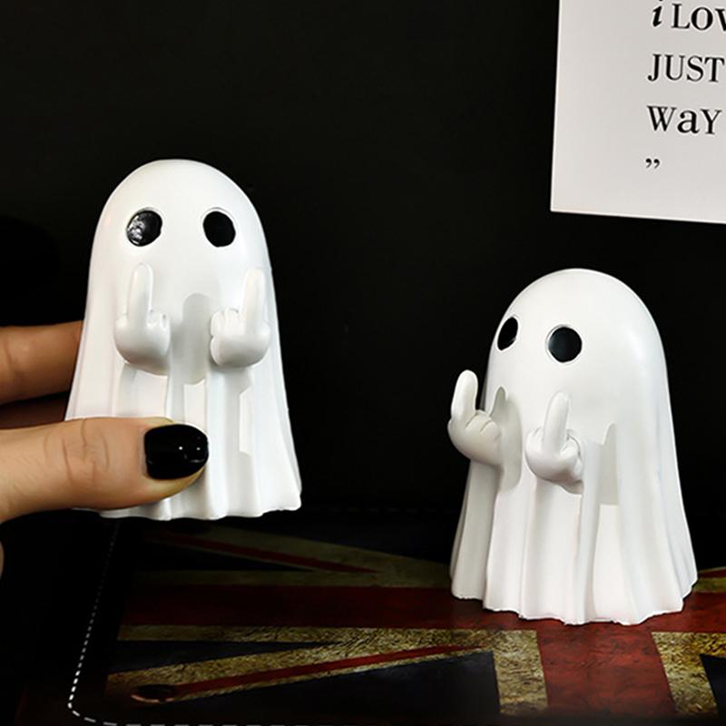Xiaomi Middle Finger Cute Ghost Statue Ghosts Small Scary Ghost Figurines Halloween Home Decorations A Small Gift For A Friend