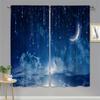 Outer Space Starry Star Stunning Glaxy UniverseWindow Curtains For Living Room Kids Bedroom Bathroom Kicthen Door Home Decor2Pcs