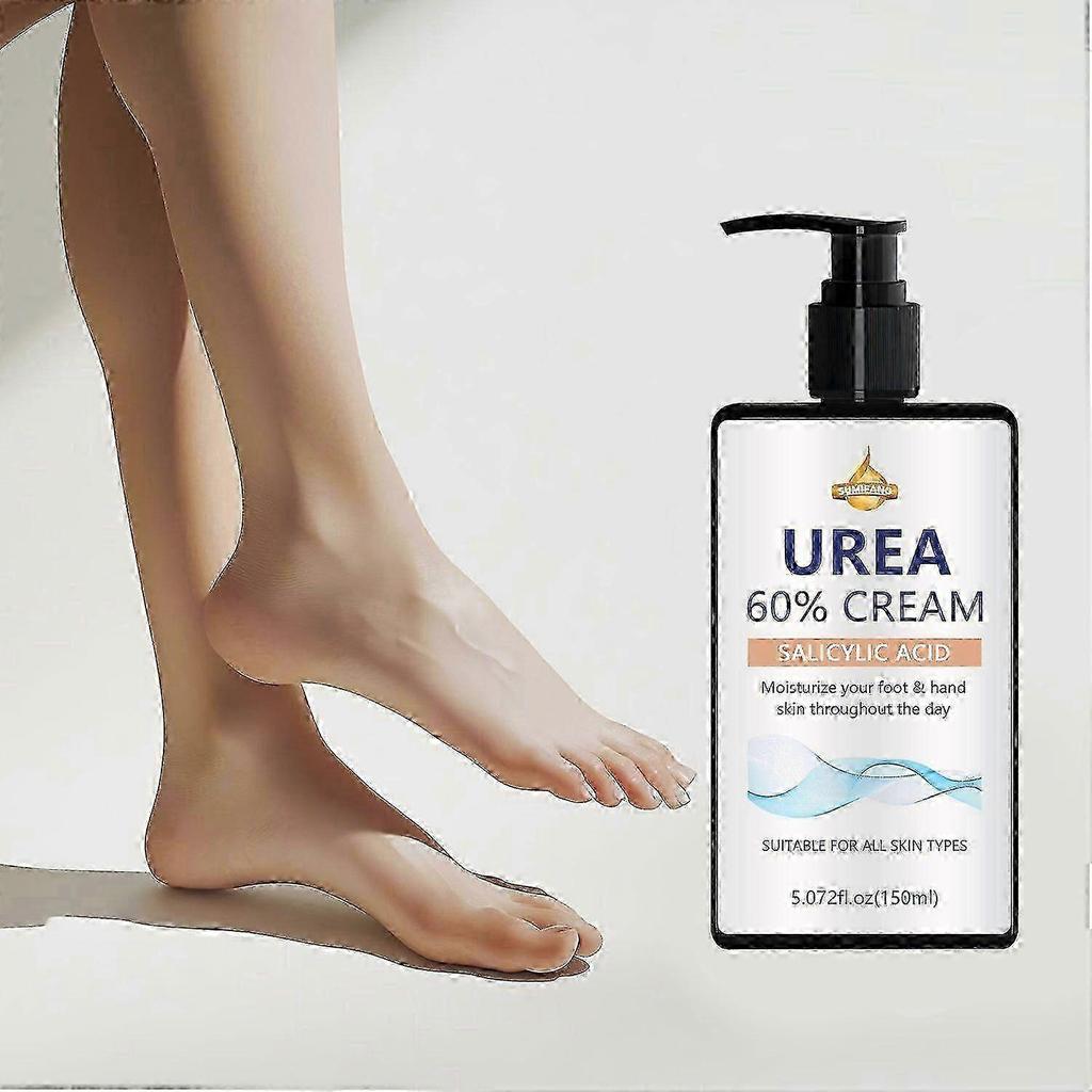 60% Urea Cream for Feet, Maximum Strength, Cracked Heel Repair & Dry Skin Softener for Hands/Knees, 1pcs