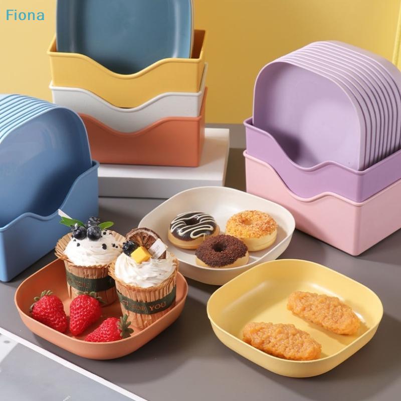 10pcs Set Reusable Fruit & Dessert Plates - Washable, Multifunctional Snack Dishes With Built-In Base For Bones & Candy