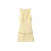 Women's Slimming Sleeveless French Belted Bodycon Dress for Summer