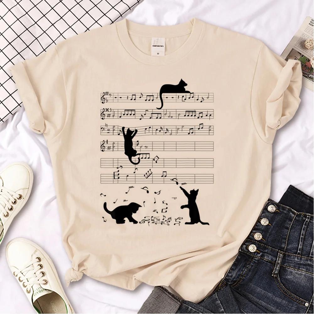 Cat Print Tshirts Unisex and Womens Streetwear Summer Anime Short Sleeve T Shirt Y2k Japanese Clothes Top Breathable Soft Cotton