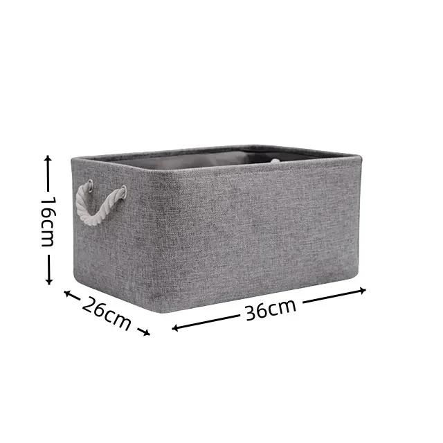 Foldable Storage Basket Large Capacity Clothes Storage Bag Linen Storage Box with Handle Toy Storage Sundries Sorting Basket