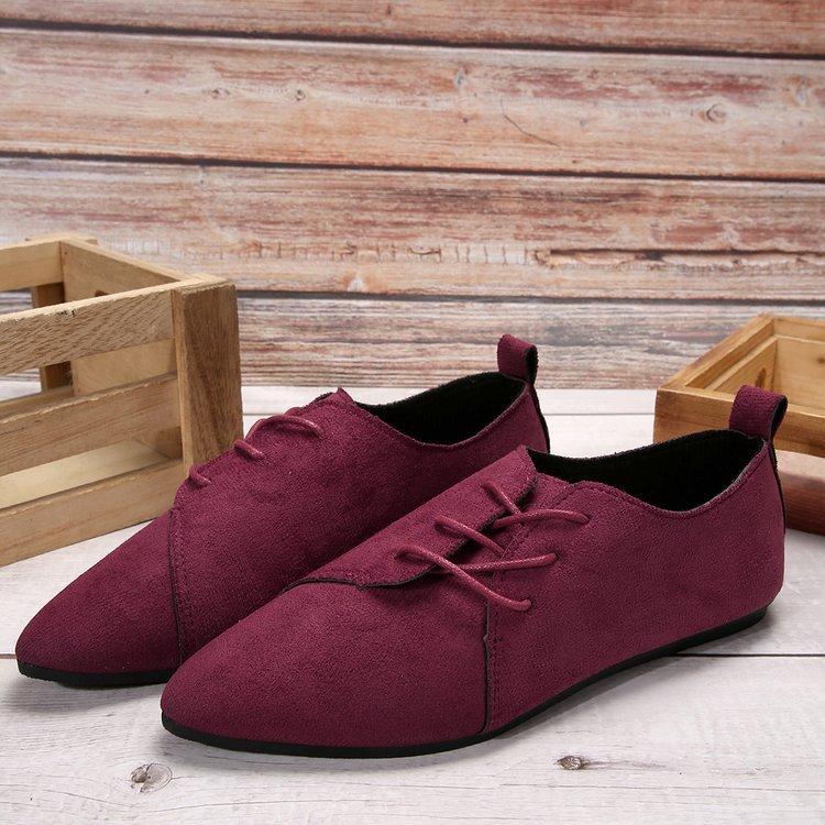 

Casual large size flat heel shallow mouth women s shoes autumn new comfortable soft sole single shoes 43 бордовый