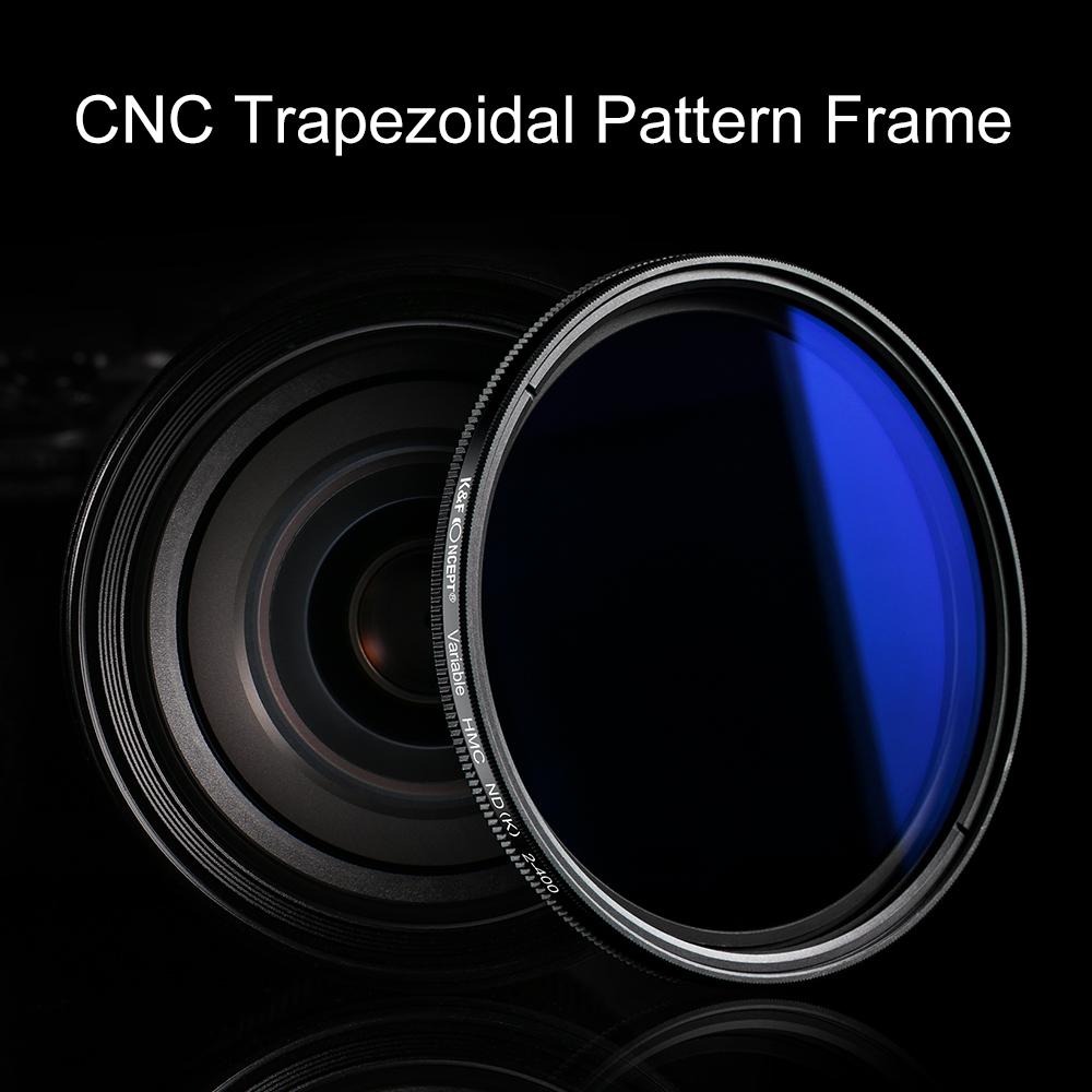 K&F CONCEPT 37-82mm ND2 To ND400 Adjustable Neutral Density Variable ND Camera Lenses Filter Cloth 49mm 52mm 58mm 62mm 67mm 77mm