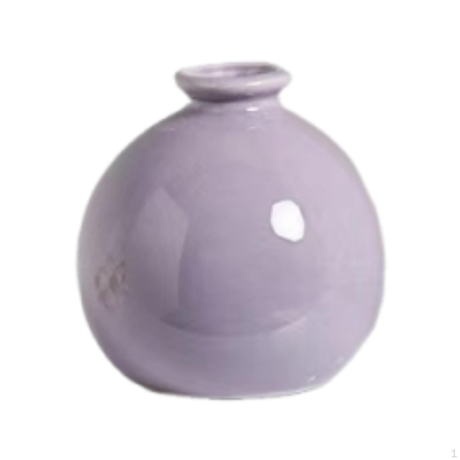 

Керамическая ваза для цветов, цветочный горшок, стол, цветочная композиция, центральный элемент для дома, небольшой современный Purple