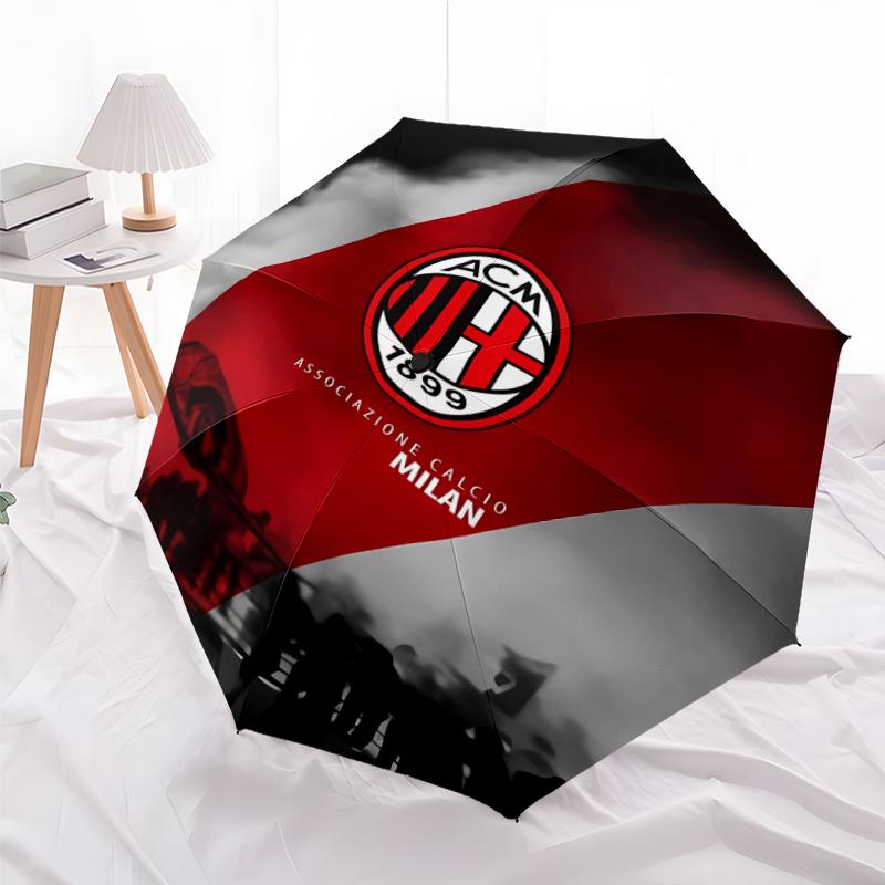 Printed Associazione Calcio Milan Printed Folding Umbrella,Outdoor,Leisure,And Travel Umbrella,Durable Umbrella Fabric,Birthday And Holiday Gift