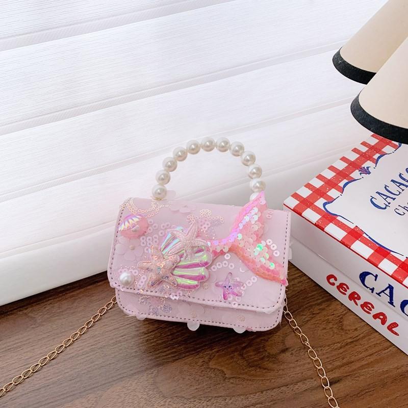Snowflake Frozen Pattern Childrens Small Crossbody Bag With Material Sequin