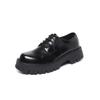 2025 Spring Youth Round Toe Low Heel Lace-up Casual Leather Work Shoes
