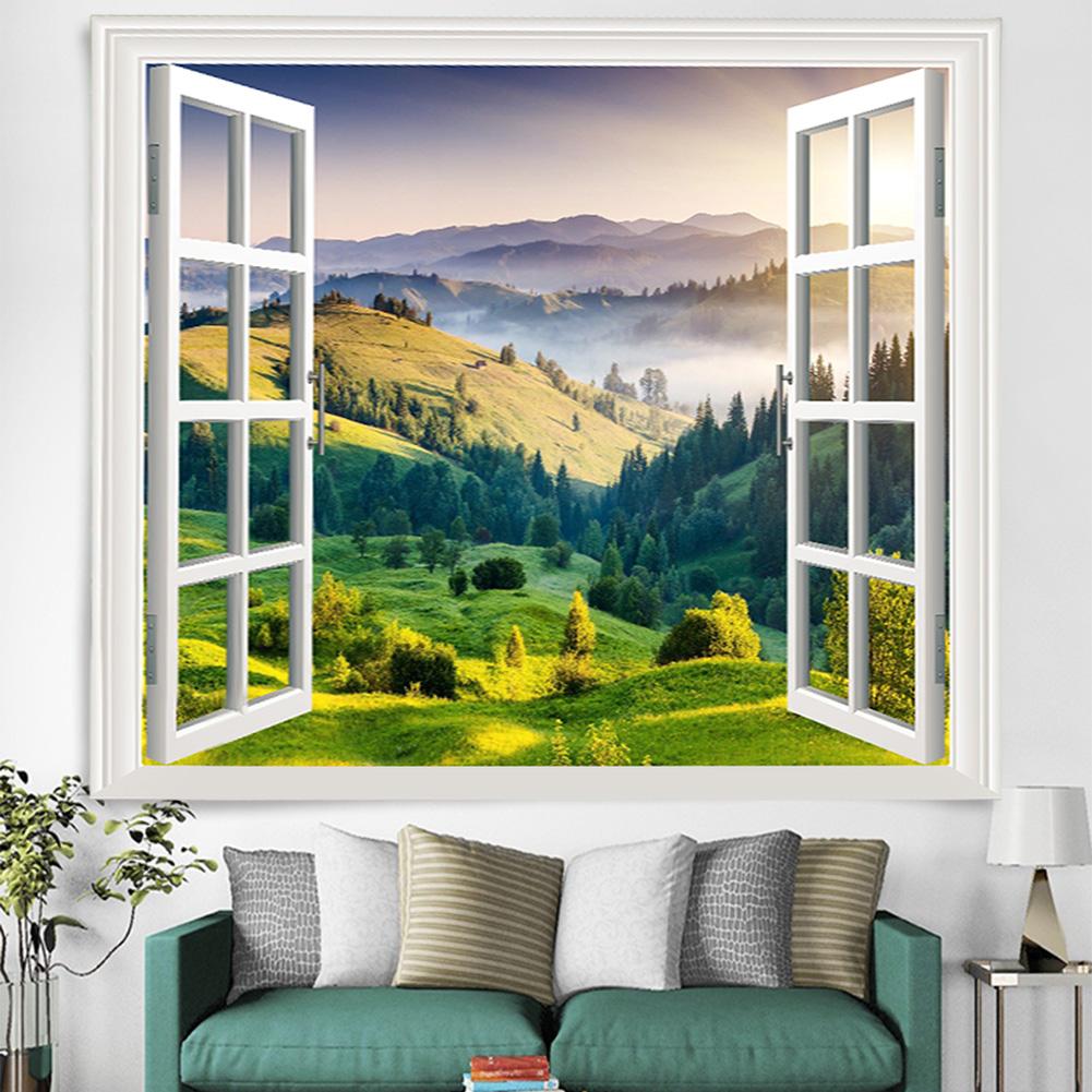 Tapiserie de perete cu model boem, iarbă verde, agățat de lenjerie de pat, tapiserie de perete (150*130CM)