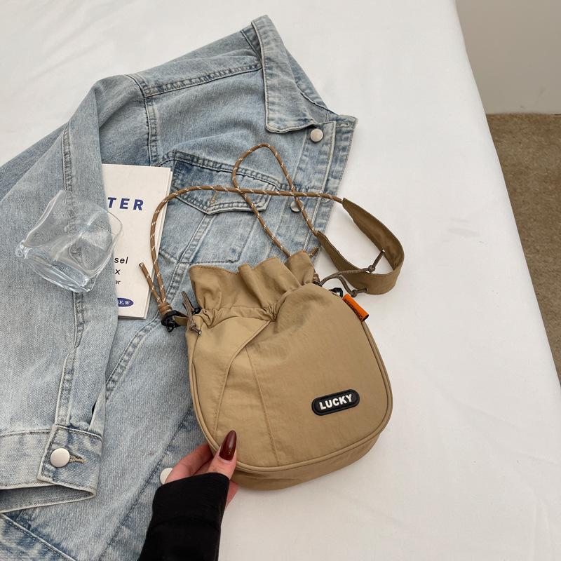 

Casual Niche Shoulder Bag, Messenger Bag, Small Cloth Bag, Mobile Phone Bag, Women S Sports Versatile Lucky Bag, Bucket Bag. хаки