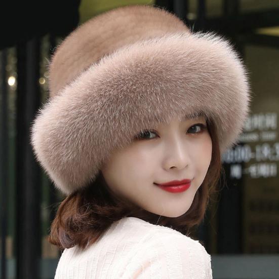 Plüschkrempe, warme Fischermütze, solide, verdickte Kunstpelzmütze aus weichem Nerzfell