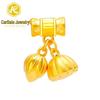 Shuibei 999 Fine Gold Slim Waist Necklace: 3D Hard Gold Women's Pendant Charm, Popular Live Broadcast Hot Seller.