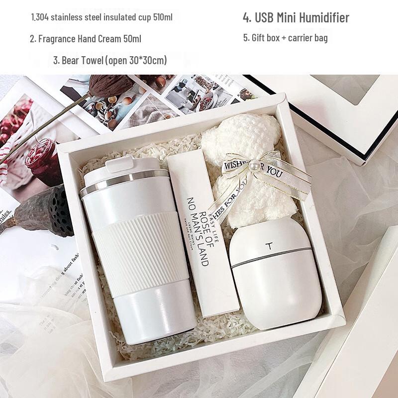 

Aiki Selected A1 Refreshing Gift Set Thermos Cup, Hand Cream, Towel, Humidifier Set