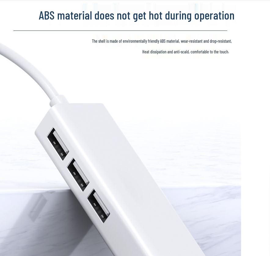 RJ45 Type-C to USB Network Card Converter, USB2.0 HUB, Driver-Free 100Mbps Wired Network Adapter