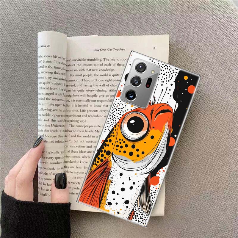 

Pop Art Drawing Ideas Fish Phone Case For Samsung Galaxy S25 Edge S24 S23 FE S22 S26 Ultra S21 S20 S10 Plus Capa Soft Samsung S25