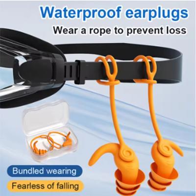 1 Pair Comfort Swimming Earplugs Silicone Waterproof Earplug Safe Corded Ear Plug  Pool Accessories