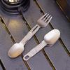Double Head Titaniums Camping utensils Foldables Spoon Fork for Outdoor Adventures Backpacking Lightweight Terse Gear