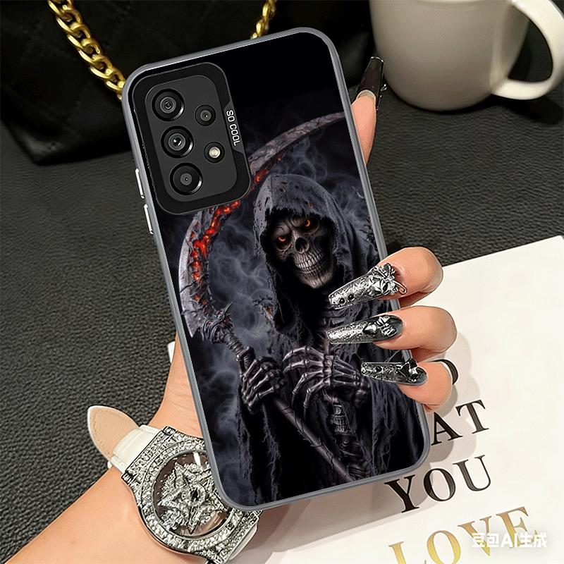 Death Grim Reaper Skull Scythe Soft Phone Case for Samsung A17 A16 A15 A14 A13 A57 A56 A55 A54 A53 A37 A36 A35 A34 A33 A26 A25 A