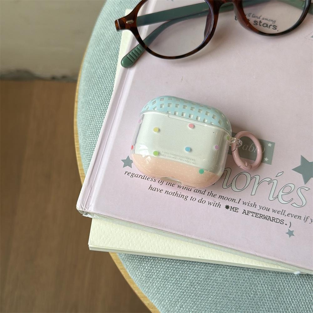 Spring girl color polka dot apple earphone cover for AirPods 1 /1 generation simple creative shell PRO1/PRO1