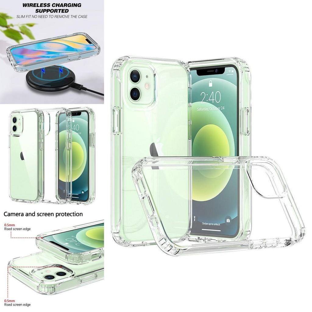 12 For Iphone Pro Max 11 12 Mini Shockproof Clear Crystal Case Phone Cover