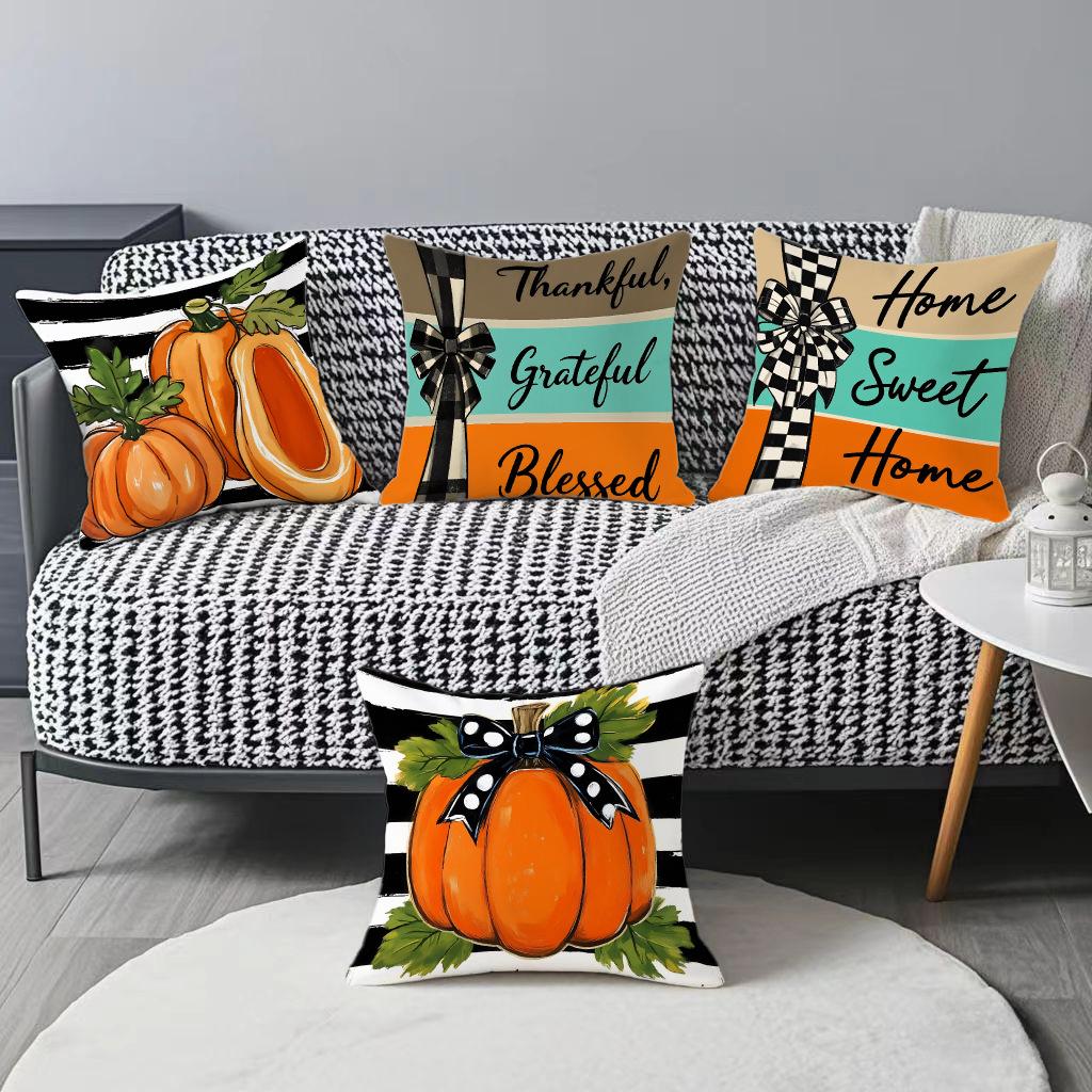 Thanksgiving Holiday Pumpkin Series Pillow Digital Printing Festive Atmosphere Decoration Living Room Home Pillow Cushion Cover