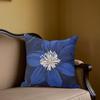 Midnight Bloom Square Jacquard Pillow Cover for Sofa Office Waist Cushion Cover Home Decorative Pillowcase
