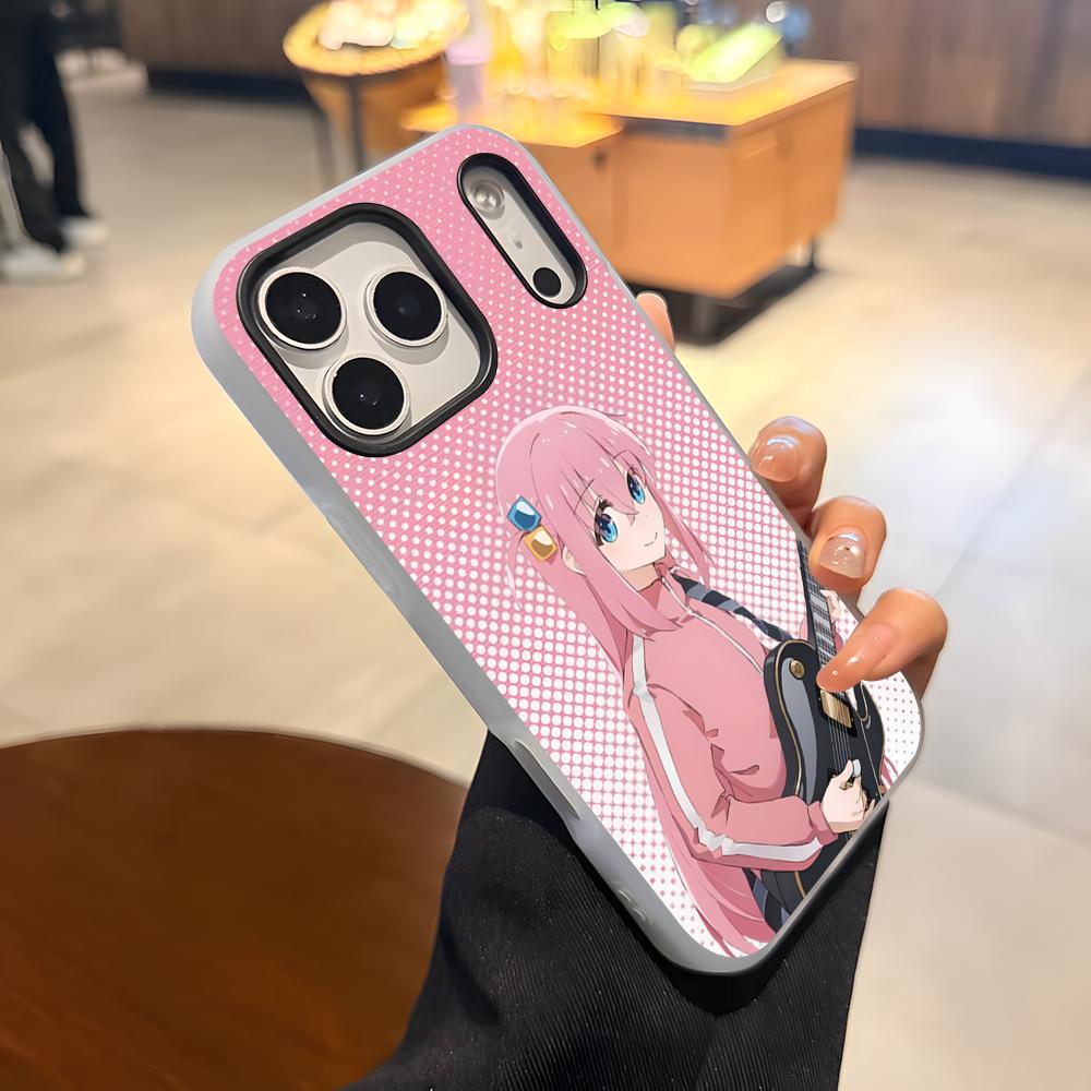 

B-Bocchi The Rock H-Hitori Gotoh Phone Case For IPhone 17 Air 16 E 15 14 Plus 13 12 11 Pro Max Jelly 2 In 1 Protective Case iPhone 11 Pro Max