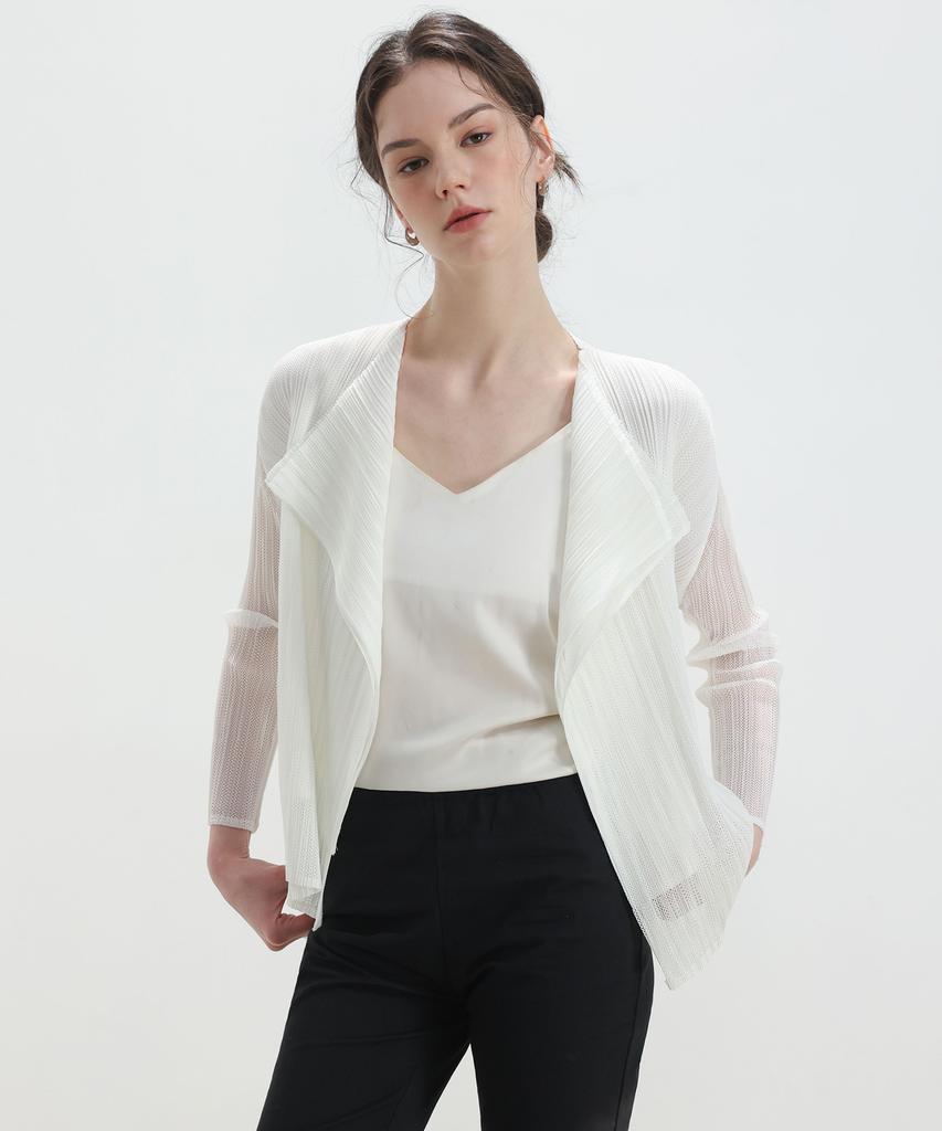 Pleatsmood Luftiger Plissee-Strickjacke
