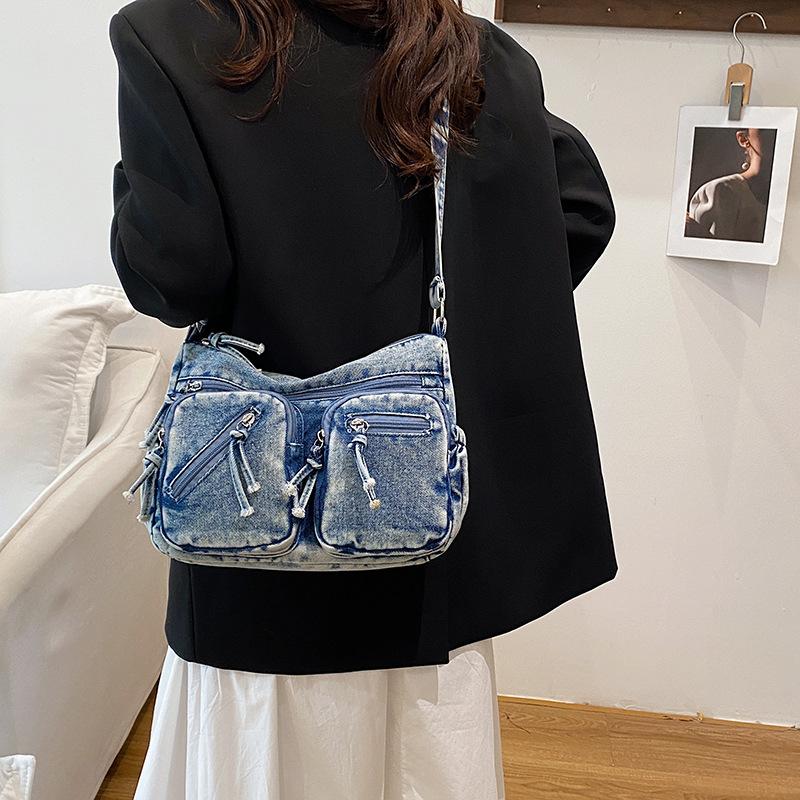 Fashionable Women's Bag, Small Square Bag, Simple Single-shoulder Bag Denim Bag, Crossbody Bag